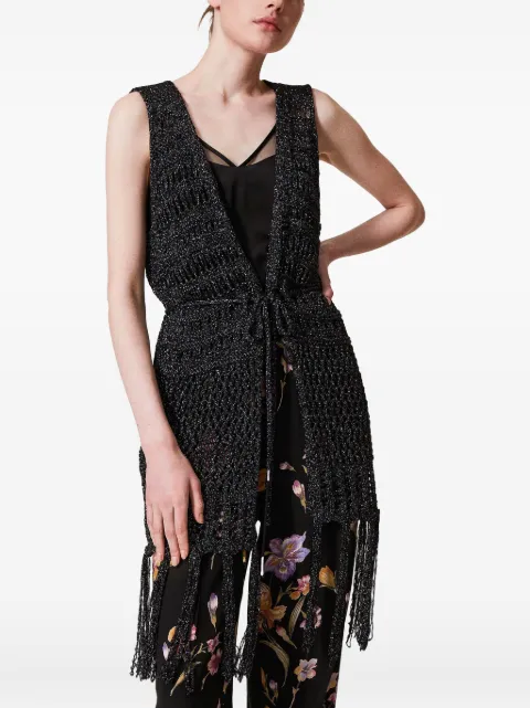 TWINSET lurex-detail cardigan Black 251TA4360