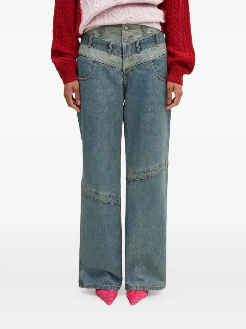 Andersson Bell apa740m layered panelled pocket wide jeans Blue APA740M