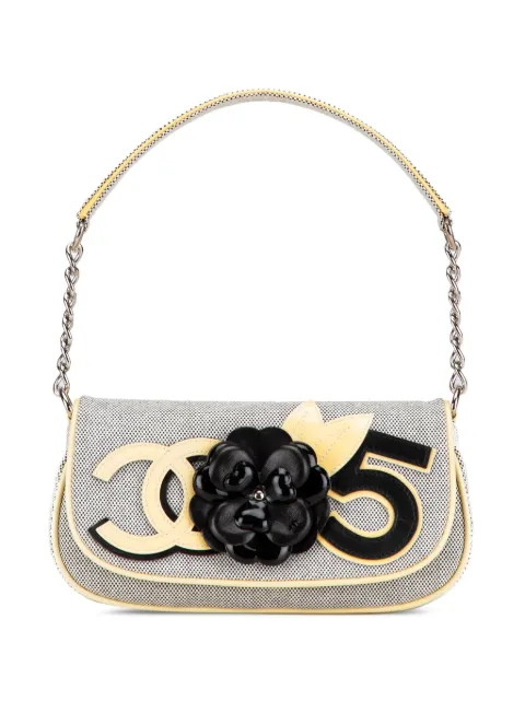 CHANEL Pre-Owned 2005-2006 Canvas Camellia CC No. 5 shoulder bag Yellow KW0LJH2BRLWI6E4H
