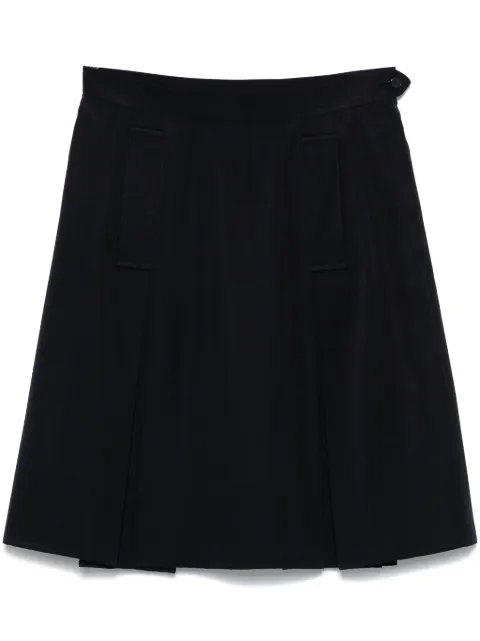 Saint Laurent Pre-Owned 1990s pleat-detail mini skirt Blue SL350LL