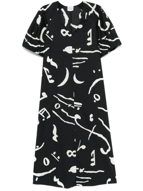 Alysi abstract-print maxi dress Black 105335P5051
