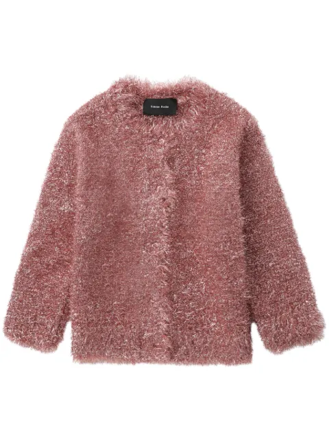 Simone Rocha tinsel-knit cardigan Pink PRMK20664PINK