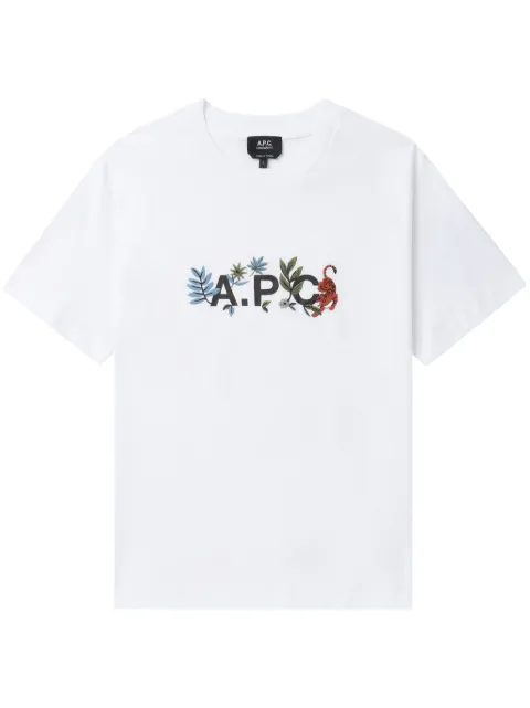 A.P.C. logo-print cotton t-shirt White COBQXM26497