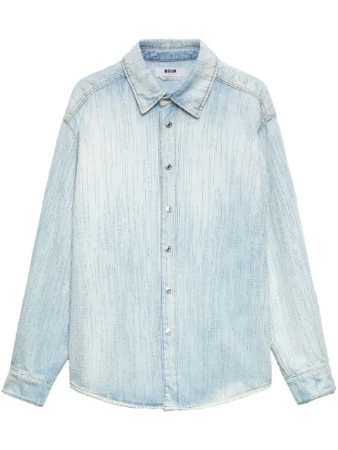MSGM washed-denim overshirt Blue 3840ME231257085