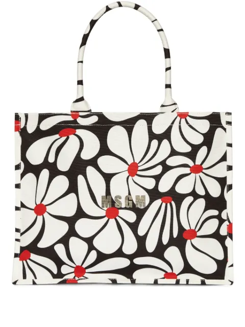 MSGM floral-print tote bag Black 3841MDZ75868