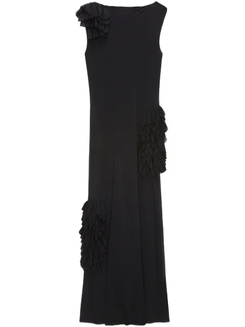 MSGM ruffle-detail gown Black 3842MDA49257310