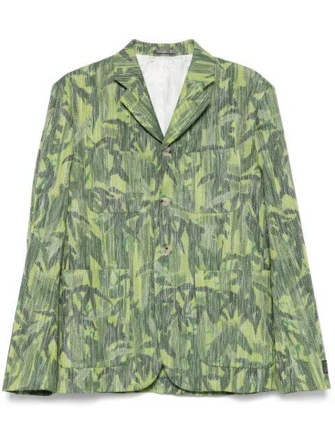 Kenzo Chiku-Rin Camo-motif blazer Green FF55VE1419C1
