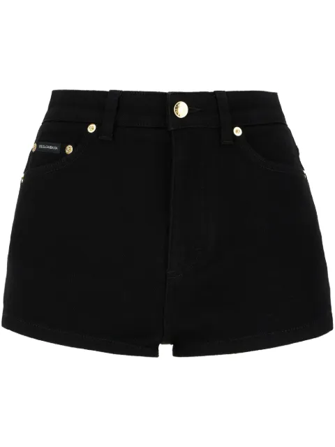 Dolce & Gabbana logo-plaque denim shorts Black FTC7DDG8MM5
