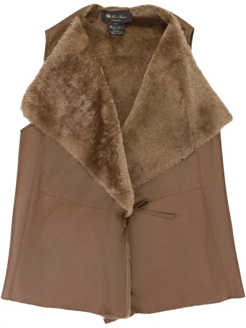 Loro Piana tie-fastening shearling waistcoat Brown FAF9159E377