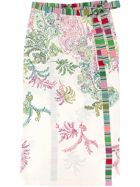 Loro Piana floral-print tied-waist skirt Blue FAG1478TAC2