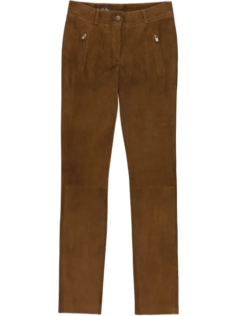 Loro Piana straight-leg lambskin trousers Brown FAE0595HA85