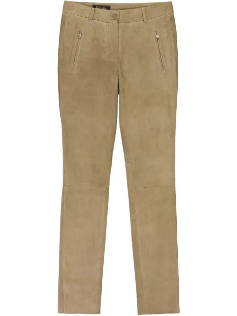 Loro Piana leather "Brown" skinny trousers Neutrals FAE0595D447