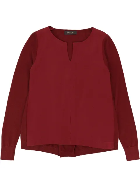 Loro Piana V-neck silk blouse Red FAF8510R567