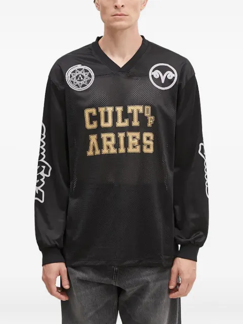 Aries mesh-panel long-sleeve jersey Black AR4002002