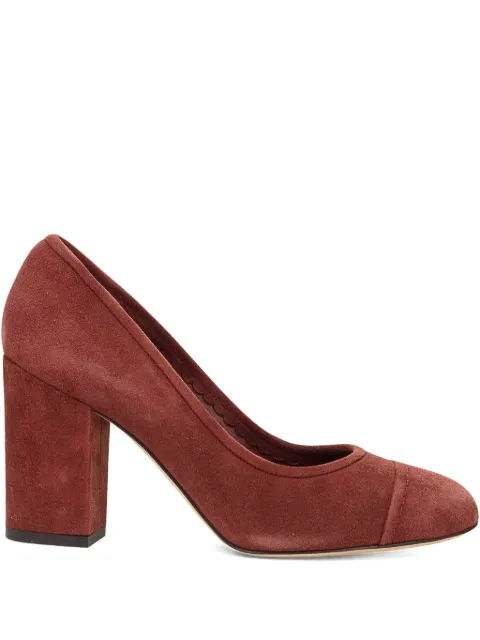 Loro Piana block-heel suede pumps Red FAF8166R567
