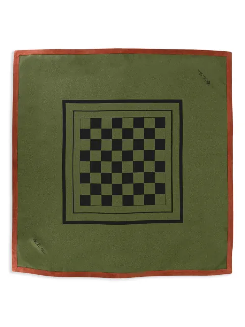 Loro Piana checkers set-print scarf Green FAD5534T36W