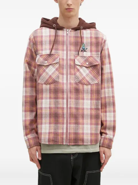 ICECREAM hooded plaid shirt Red IC24435