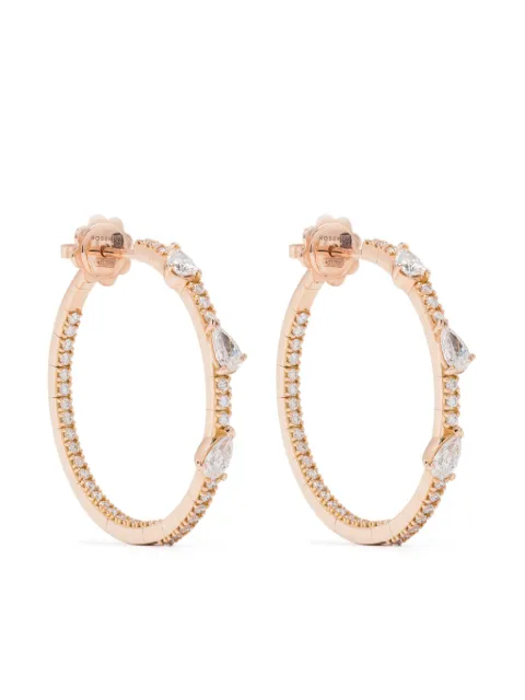 ROSEKEY 18K rose gold diamonds earrings Pink RKBORDI58