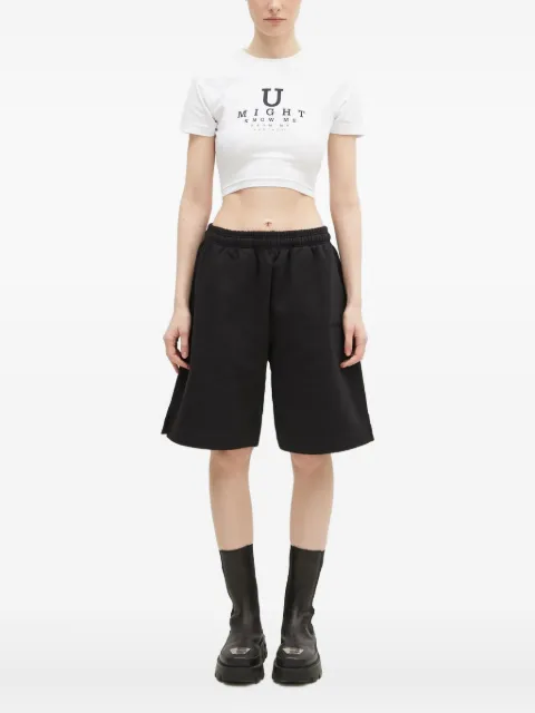 VETEMENTS eye-chart cropped top White WA66TR750W