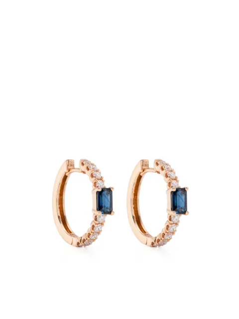 ROSEKEY 18K rose gold diamonds and sapphires earrings Pink RKBORDISA27