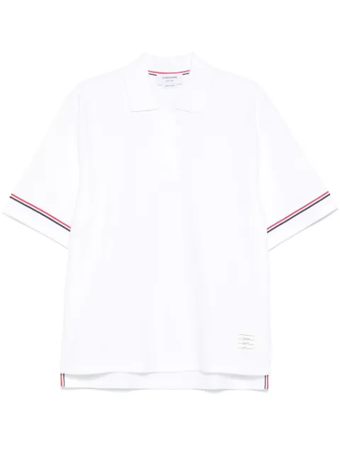 Thom Browne RWB-stripe cotton polo shirt White MJP209AJ0199