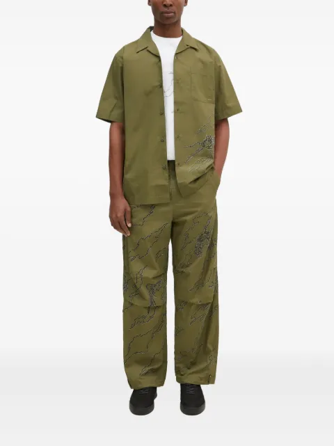 Maharishi Bonsai embroidered landscape trousers Green 5340