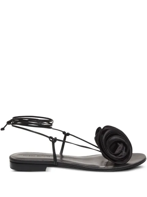 Magda Butrym floral-appliqué sandals Black 521523