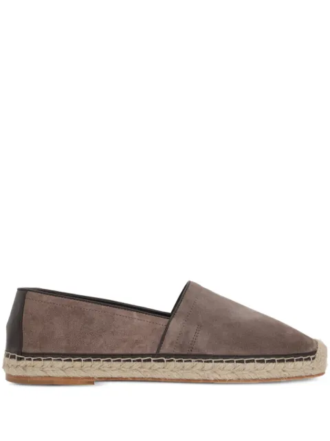 Brunello Cucinelli piping-detail suede espadrilles Brown MZUERPQ726COS64