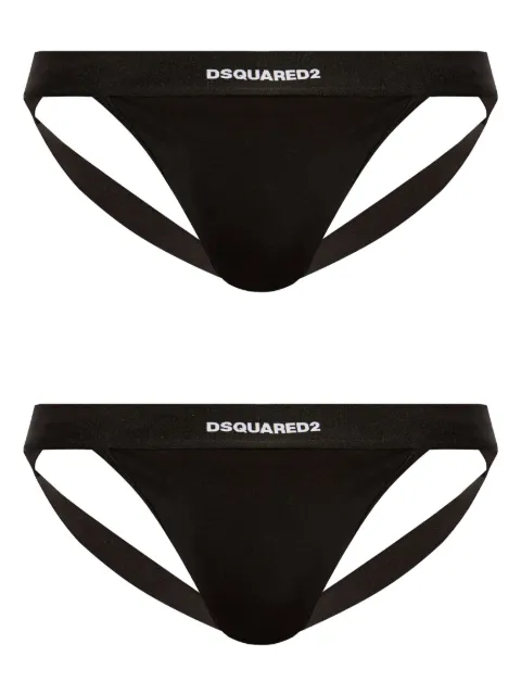 DSQUARED2 logo-detailed jockstraps (pack of two) Black DCX220070ISA01