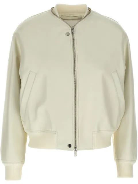 Jil Sander leather bomber jacket Neutrals J04BN0104J07173
