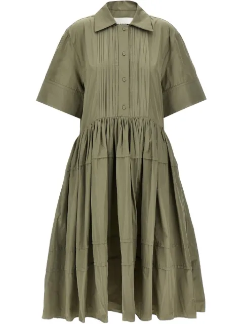 Jil Sander pleated shirt dress Green J02CT0493J70005317