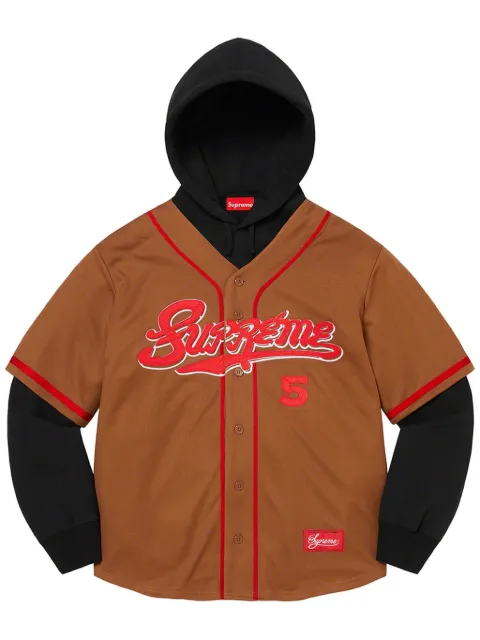 Supreme Baseball Jersey hoodie Brown SU25021