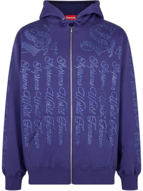 Supreme "SS 22 Washed Navy" zip-up hoodie Blue SU25006