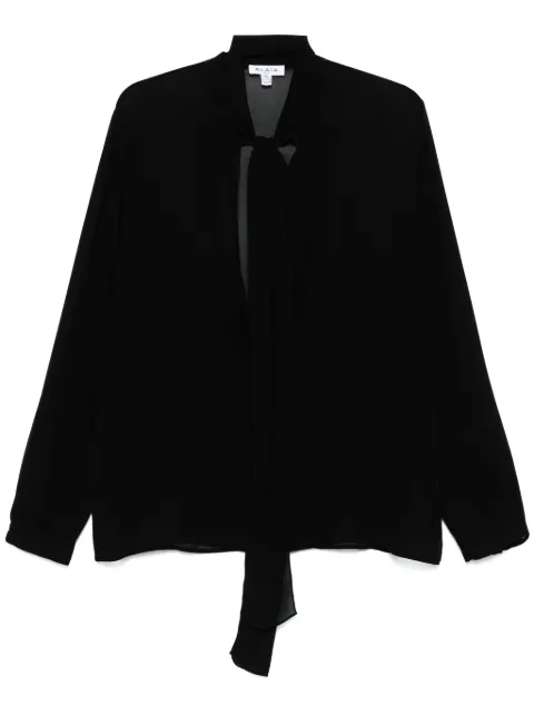 Alaïa pussy-bow collar georgette blouse Black AA9C0962T666A