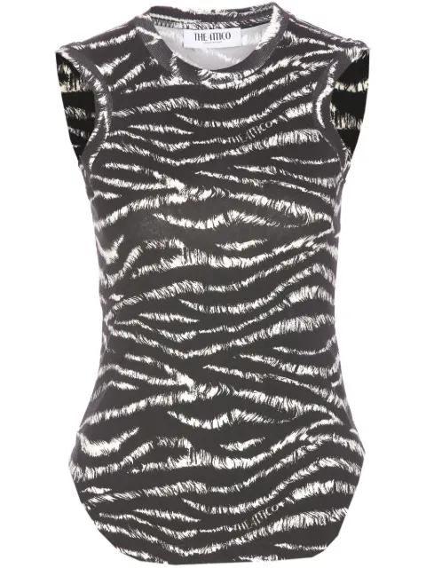 The Attico zebra-print top Black 250WCN00003JJJ025PR