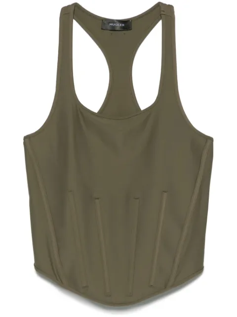 Mugler corseted tank top Green 25P3TO0771842