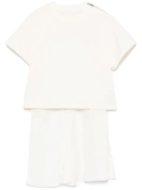 sacai contrast-panel T-shirt Neutrals 2507636