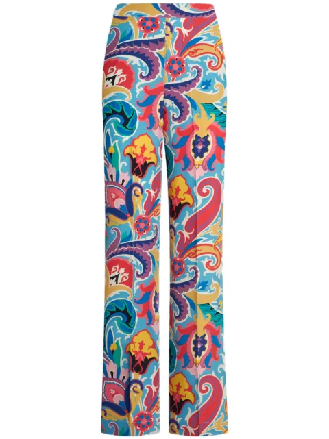 ETRO floral-print silk palazzo pants Blue WREA0014AK732