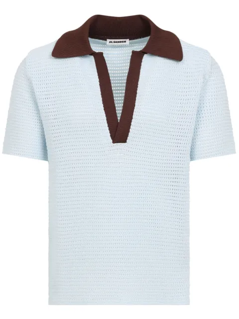 Jil Sander V-neck polo shirt Blue J22GL0113J15434