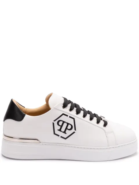 Philipp Plein embossed leather trainers White SAESUSC0692PLE075N