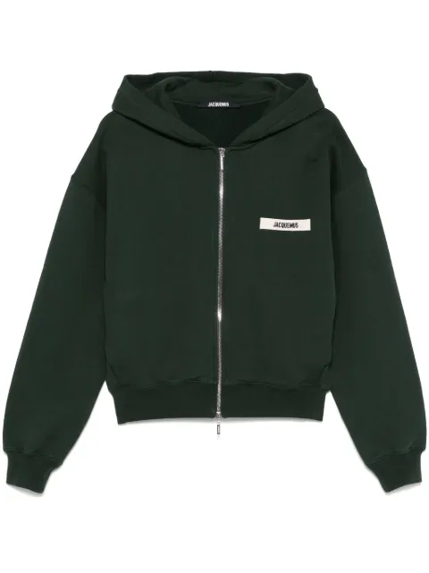 Jacquemus The Gros Grain zipped hoodie Green HOM00257AJ00126