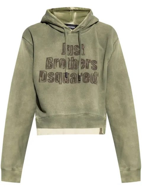 DSQUARED2 logo-embroidered hoodie Green S75GU0572S25539