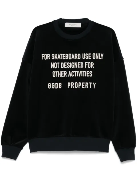 Golden Goose embroidered-lettering sweatshirt Blue GUP01938P001872