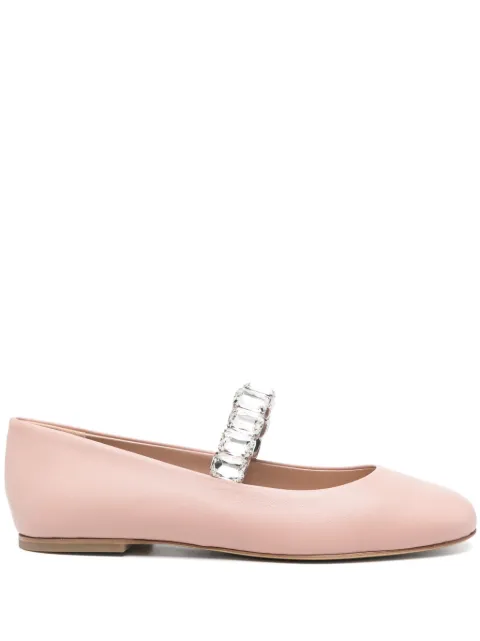 Casadei crystal-embellished ballet flats Pink 1A283J0101C26754108