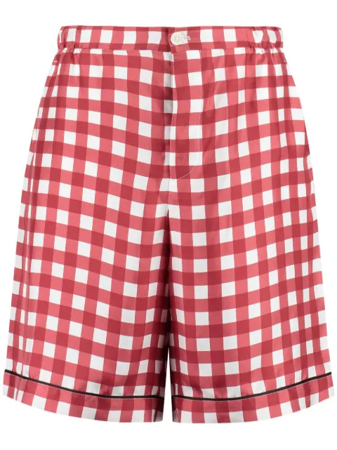 Prada checked silk shorts Red SPH207S221