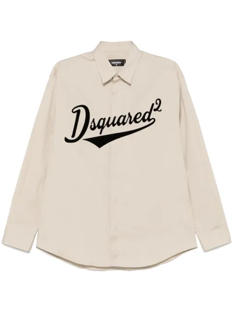 DSQUARED2 logo-flocked shirt Neutrals S74DM0915S44131