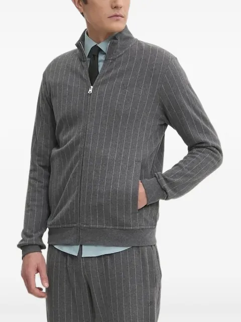 Hackett London pinstripe zip-up sweater Grey HM581309