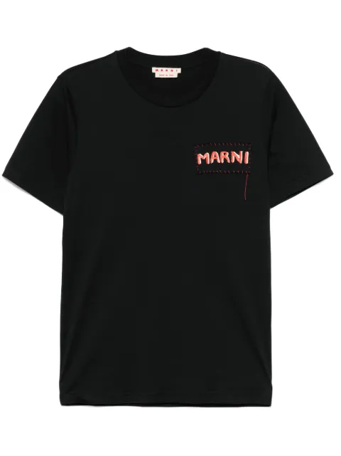 Marni cotton jersey T-shirt Black HUMU0198X0UTC446
