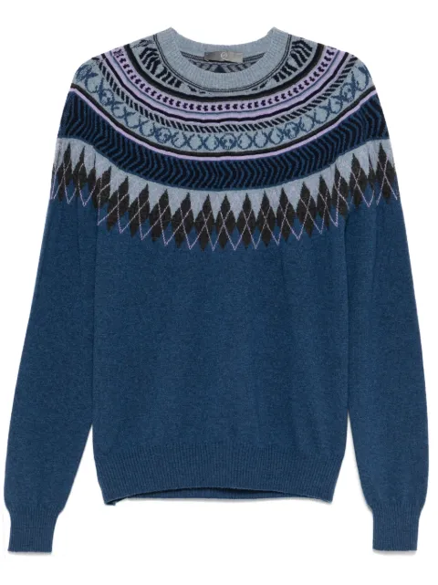 Alexander McQueen Pre-Owned 2010s intarsia-pattern sweater Blue MC250HG