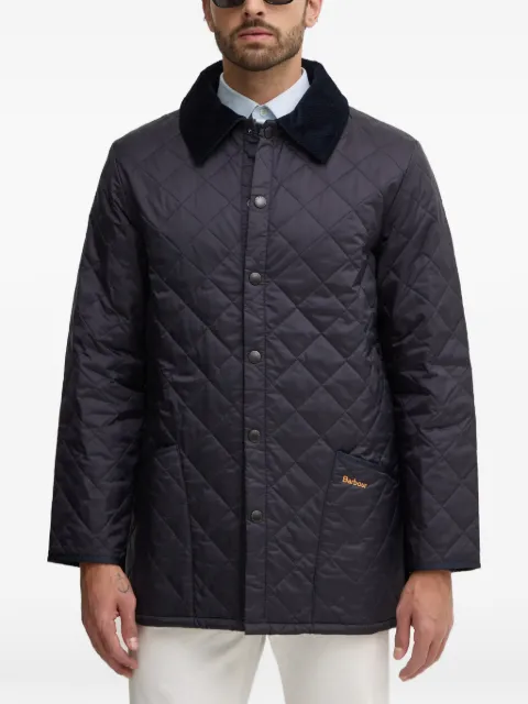 Barbour Liddesdale corduroy-collar quilted padded jacket Blue MQU0001